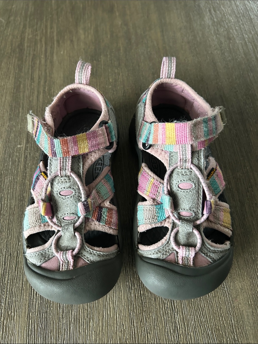 Keen Kids Multicolor Outdoor Sandals - Pink/Gray, Size 11.